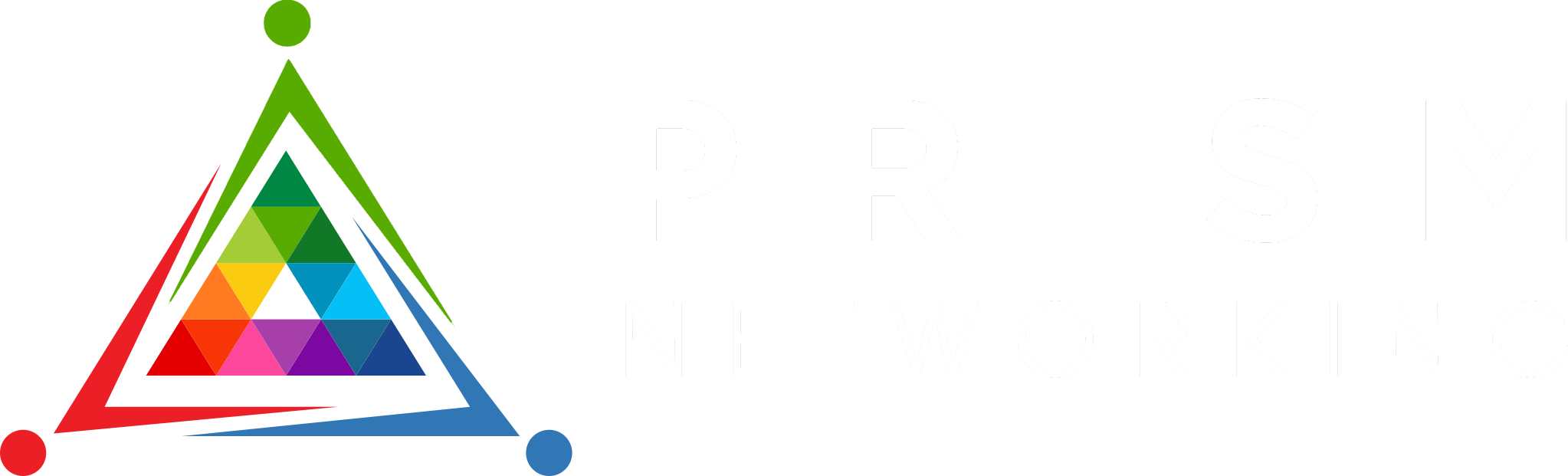 PRISM Networking Logo - White text